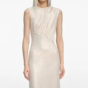 Self Portrait Rhinestone Cut-Out Midi Dress